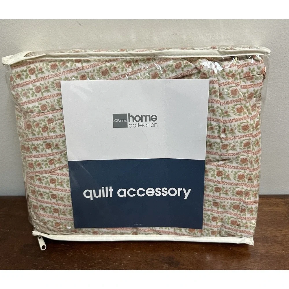 Vintage JC Penney Dainty Cottage Floral Bed Skirt Dust Ruffle Pleated NEW